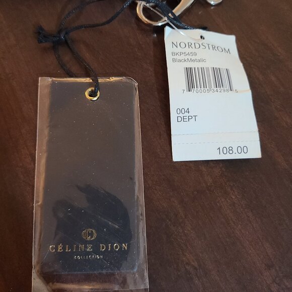 Nordstrom Purse/Backpack Celine Dion Collection Black Metallic/Silver